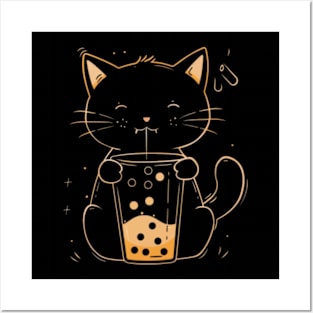 Cat's Boba Delights Posters and Art